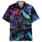 Neon Trumpet Hawaiian Shirt For Island Vacations, Resort Wear, And Relaxed Seasonal Style