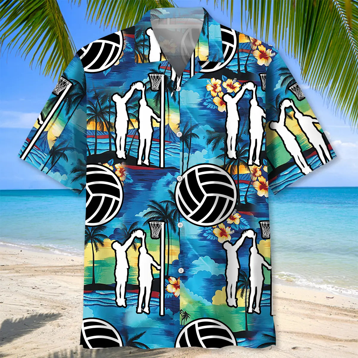 Netball Beach Hawaiian Shirt For Coastal Travel, Casual Events, And Comfortable Summer Wear