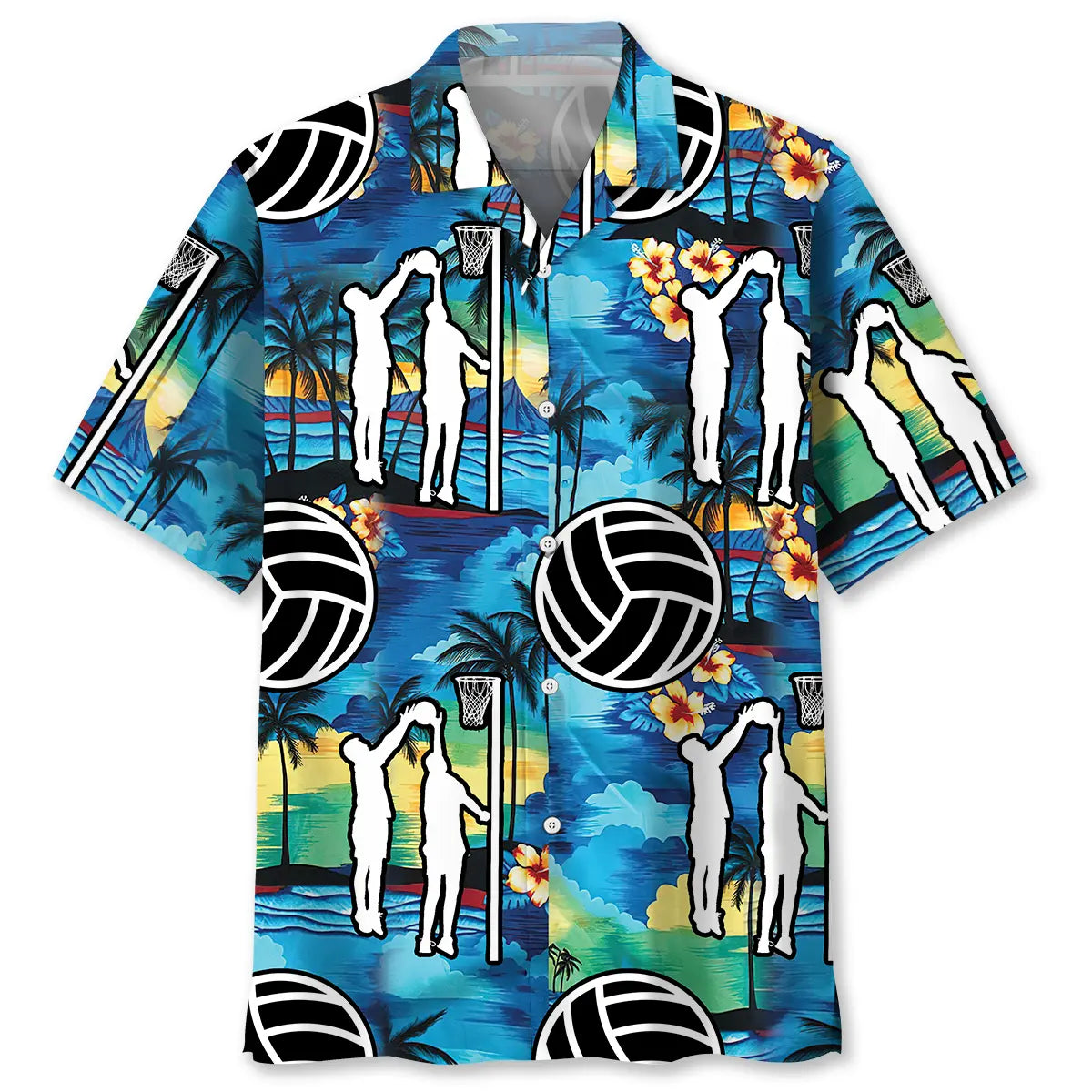 Netball Beach Hawaiian Shirt For Coastal Travel, Casual Events, And Comfortable Summer Wear
