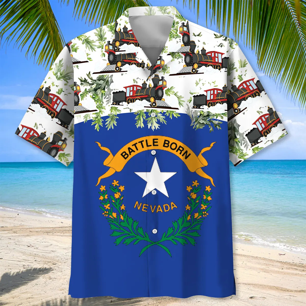 Nevada Proud Hawaiian Shirt For Resort Holiday And Comfortable Travel Wear
