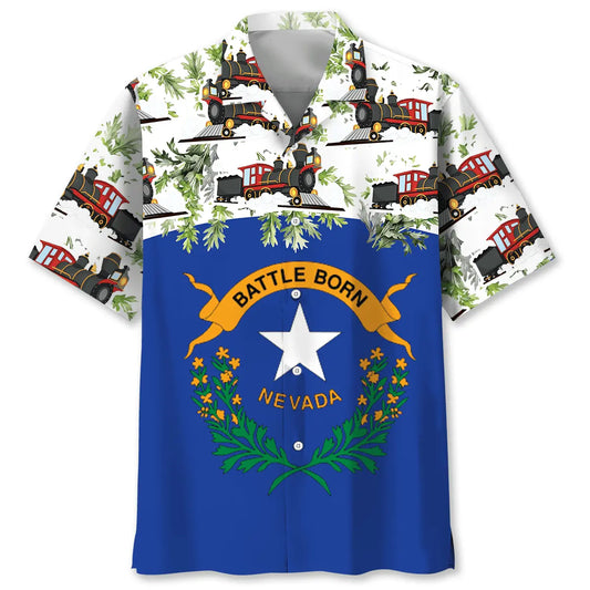 Nevada Proud Hawaiian Shirt For Poolside Gathering, Vacation Cruise, And Relaxed Summer Style