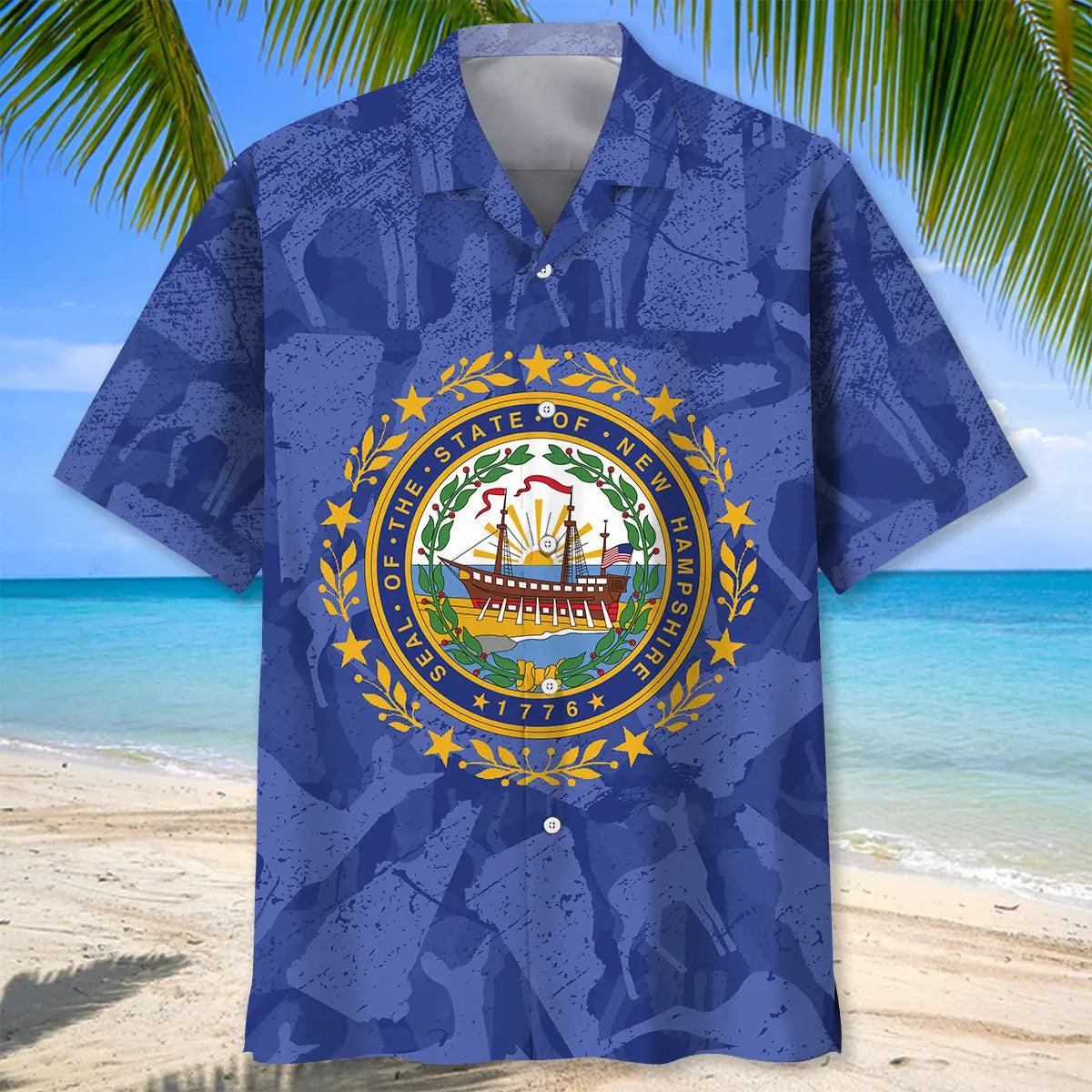 New Hampshire Proud Vintage Hawaiian Shirt For Island Adventure, Cruise Journey, And Relaxed Resort Style