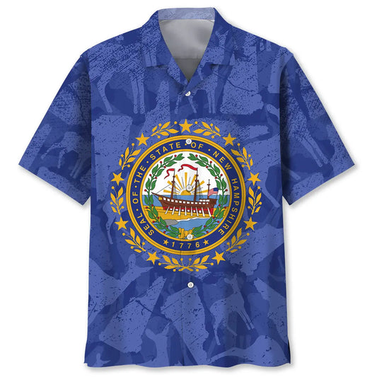 New Hampshire Proud Vintage Hawaiian Shirt For Outdoor Event, Beach Travel, And Thoughtful Gifting
