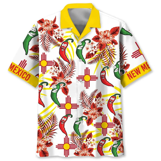 New Mexico Dancing Chili Hawaiian Shirt For Island Adventure And Beachside Style