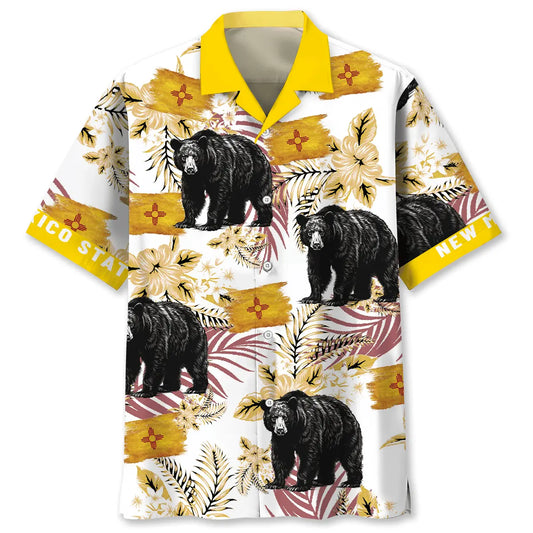 New Mexico State Proud Black Bear Hawaiian Shirt For Cruise Journey, Casual Weekend, And Vacation Outfit