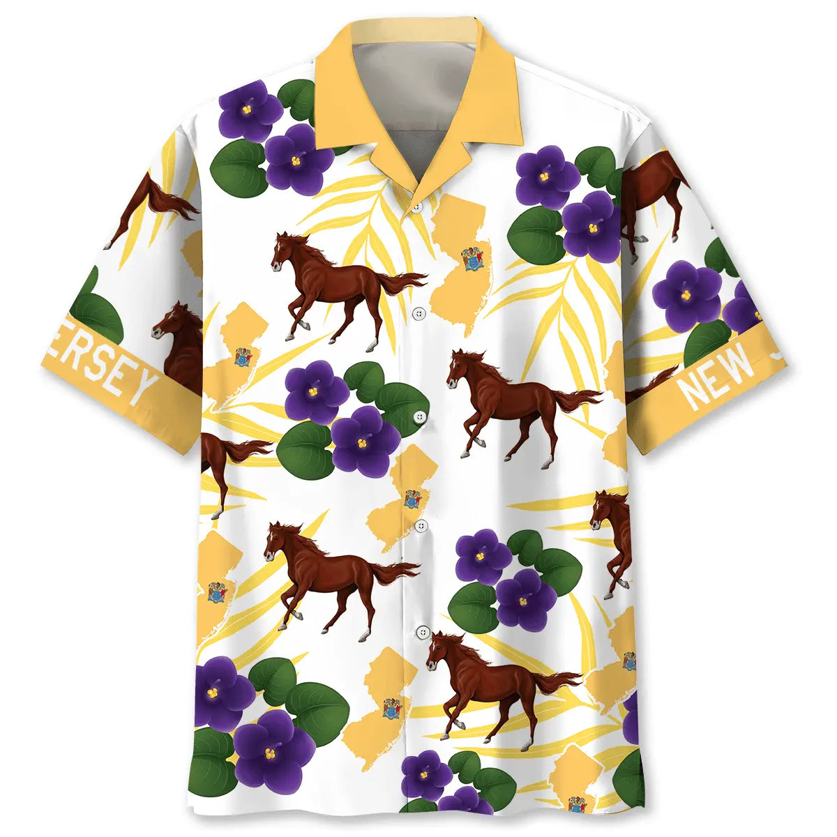 New Jersey State Proud Hawaiian Shirt For Seasonal Celebration, Relaxed Getaway, And Travel Ready Style