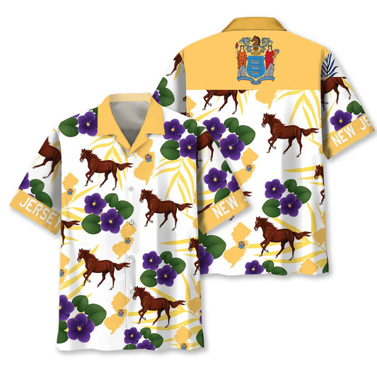 New Jersey State Proud Hawaiian Shirt For Resort Escape, Seasonal Celebration, And Beachside Style