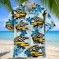 NYC Yellow Taxi Car Racing Hawaiian Shirt For Summer Vacation, Beach Travel, And Casual Wear