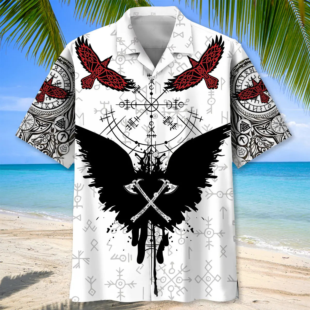 Norse Viking Hawaiian Shirt For Beach Days, Summer Outings, And Thoughtful Gift Giving