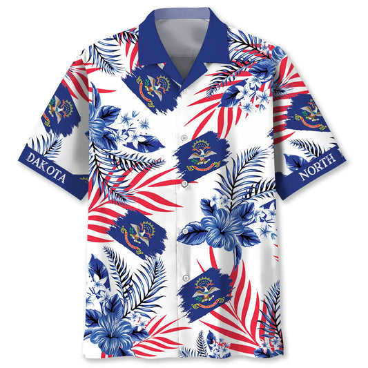 North Dakota Proud Hawaiian Shirt For Relaxed Getaway, Casual Weekend, And Island Inspired Style
