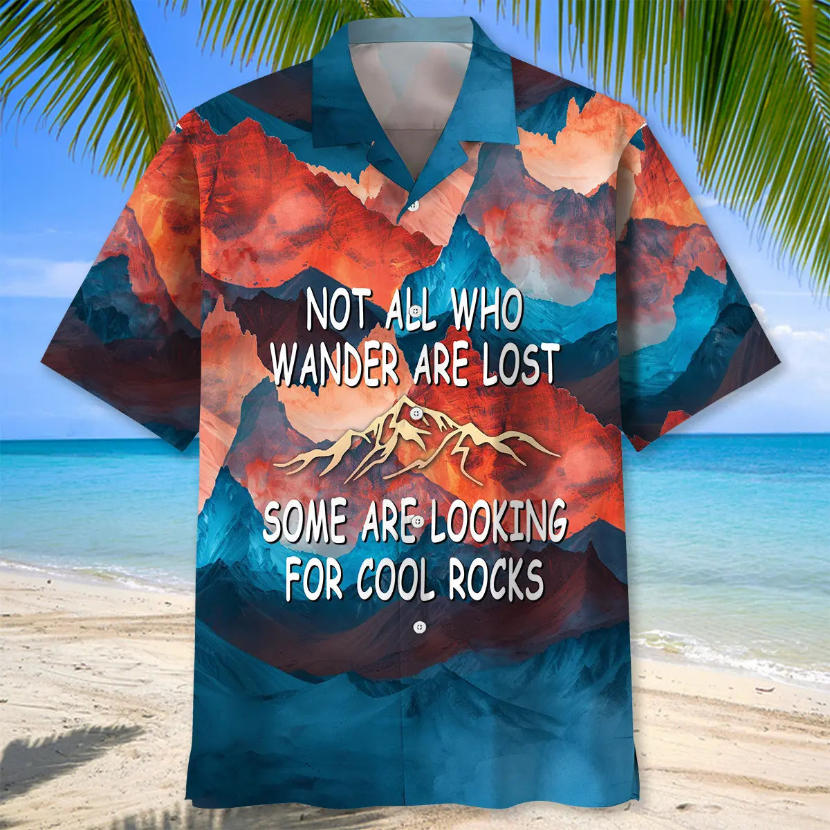 Mountain Hiking Rock Adventure Hawaiian Shirt For Poolside Gathering, Cruise Journey, And Relaxed Resort Style