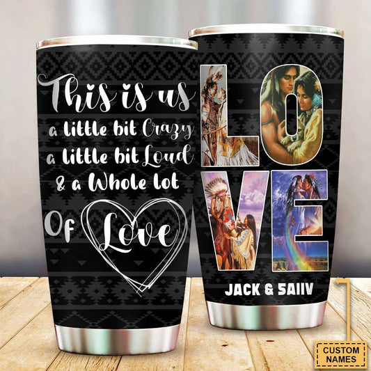 Native Couple This Is Us Personalized 20 Oz Tumbler For Coffee Travel And Daily Drinks