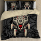 Black And White Native Wolf Bedding Cover For Nature Bedroom Decor