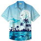 Summer Ocean Beach Surf Coconut Tree Vacation Hawaiian Shirt For Sports Fans, Summer Outings, And Relaxed Vacation Wear