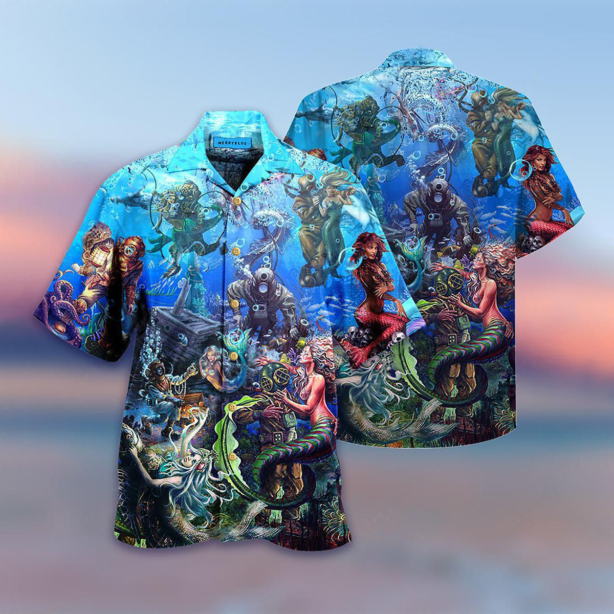 Ocean Sea Hawaiian Shirt Pattern View For Relaxed Warm Weather Outfits