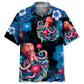 Octopus Creative Pattern Hawaiian Shirt For Animal Lovers, Beach Travel, And Casual Summer Style