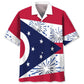 Ohio Heritage Flag Firework Hawaiian Shirt For Summer Vacation, Beach Travel, And Casual Wear