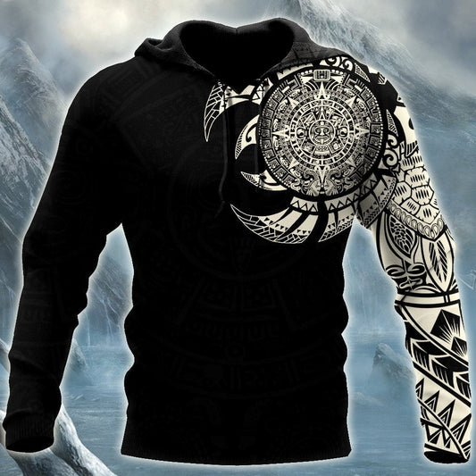 Aztec Mayan Tattoo Hoodie For Traditional Inspired Outfits Travel And Thoughtful Gifts
