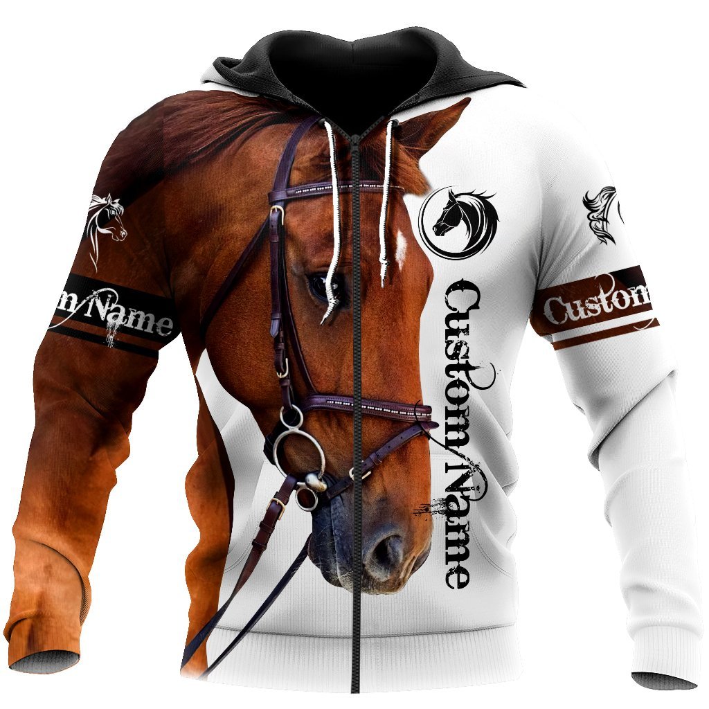 White Horse Hoodie For Horse Inspired Streetwear Holidays And Comfortable Outfits
