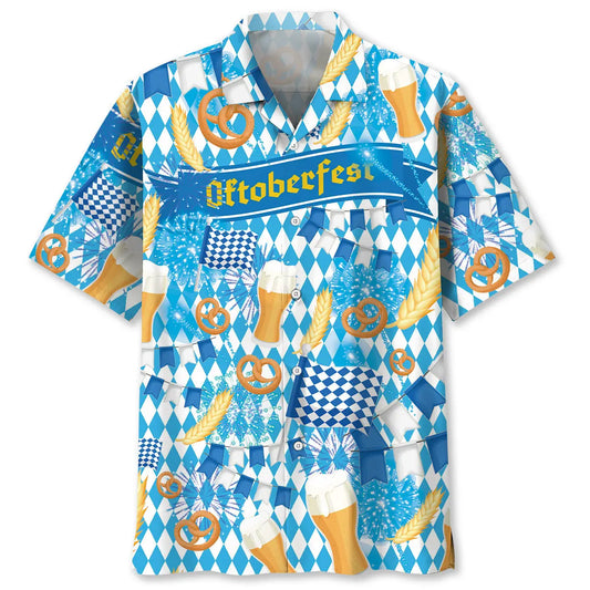 Oktoberfest Celebration Drinking Hawaiian Shirt For Island Vacations, Resort Wear, And Relaxed Seasonal Style