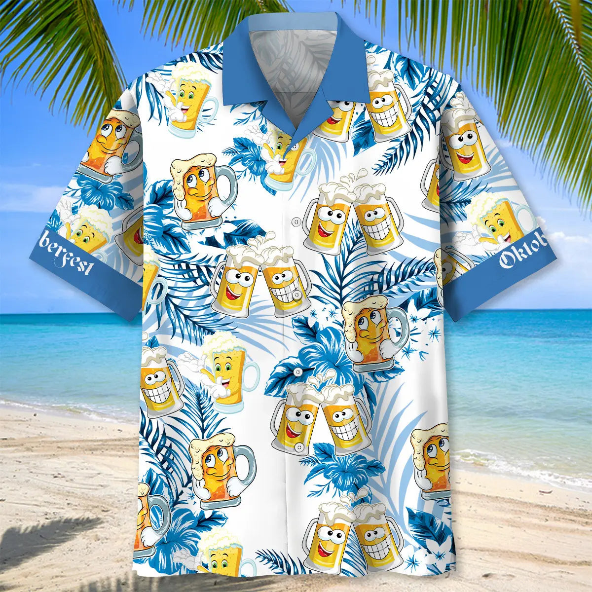 Funny Oktoberfest Drinking Beer Hawaiian Shirt For Tropical Holidays, Outdoor Gatherings, And Everyday Comfort
