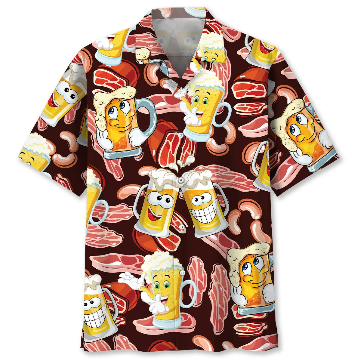 Oktoberfest Drinking Beer Hawaiian Shirt For Summer Vacation, Beach Travel, And Casual Wear