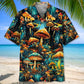 Orange Mushroom Hawaiian Shirt For Coastal Travel, Casual Events, And Comfortable Summer Wear