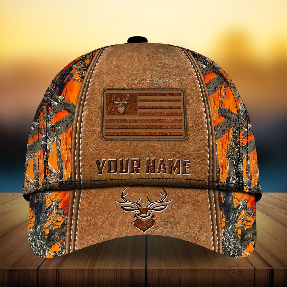 Deer Hunting Leather Personalized Classic Cap For Casual Events Beach Trips And Thoughtful Gifting