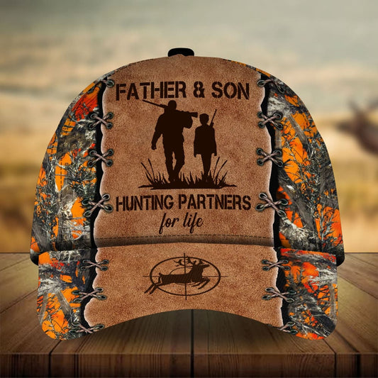 Father And Son Hunting Personalized Classic Cap For Vacations Festivals Parties And Everyday Outfits