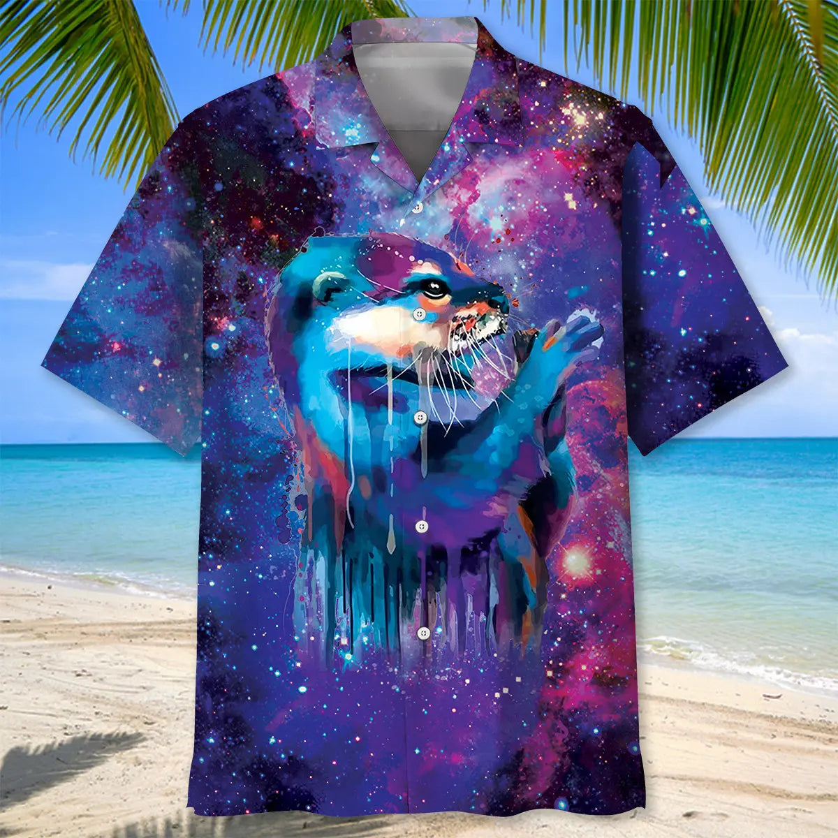 Watercolor Otters Hawaiian Shirt For Beach Days, Summer Outings, And Thoughtful Gift Giving