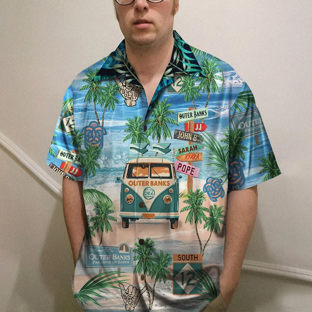 Coastal Island Summer Adventure Aloha Hawaiian Shirt For Beach Days, Coastal Adventures, And Thoughtful Gift Giving