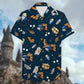 Island Summer Owl Scarf Seamless Pattern Aloha Fans Hawaiian Shirt For Summer Vacation, Beach Travel, And Casual Wear