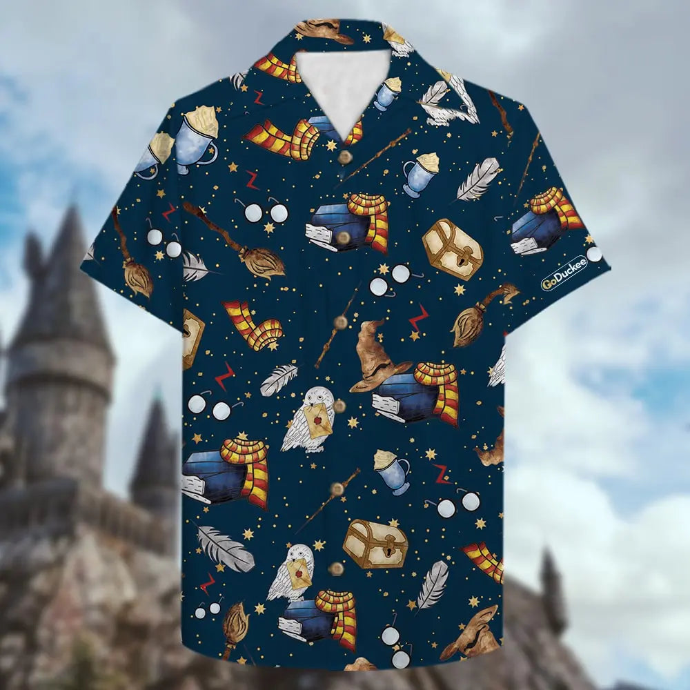 Island Summer Owl Scarf Seamless Pattern Aloha Fans Hawaiian Shirt For Summer Vacation, Beach Travel, And Casual Wear