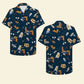 Island Summer Owl Scarf Seamless Pattern Aloha Fans Hawaiian Shirt For Summer Vacation, Beach Travel, And Casual Wear