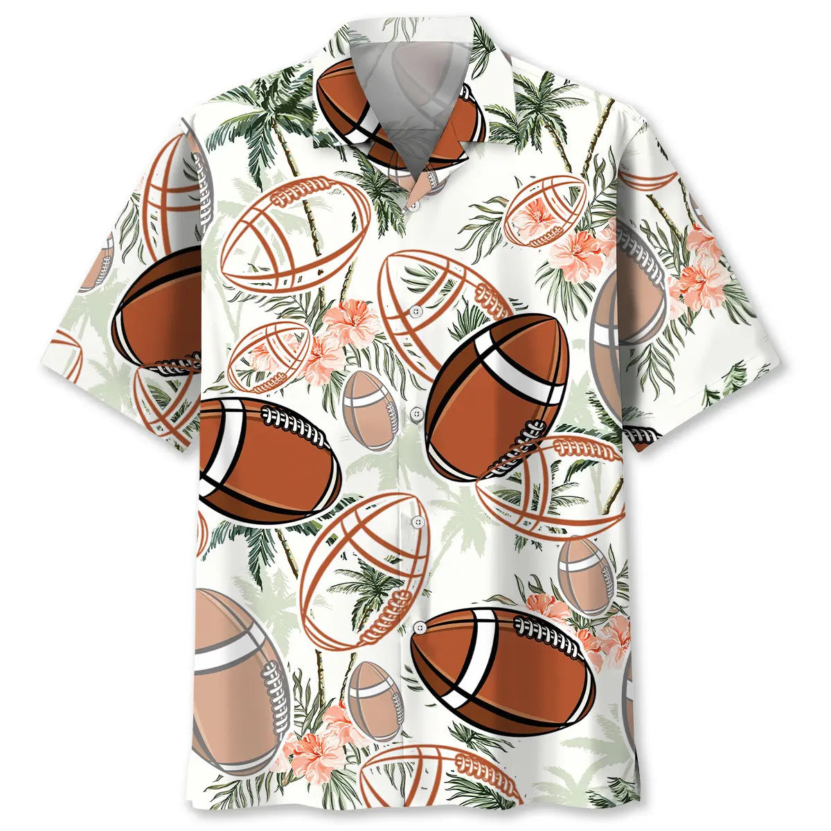 Palm Tree Football Hawaiian Shirt For Beach Days, Summer Outings, And Thoughtful Gift Giving