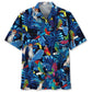 Tropical Parrot Blue Hawaiian Shirt For Tropical Holidays, Outdoor Gatherings, And Everyday Comfort