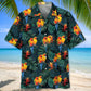 Dark Tropical Parrot Green Hawaiian Shirt For Island Vacations, Weekend Events, And Relaxed Everyday Outfits