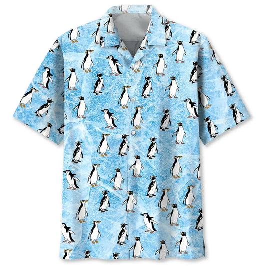 Penguins Ice Hawaiian Shirt For Coastal Travel, Casual Events, And Comfortable Summer Wear
