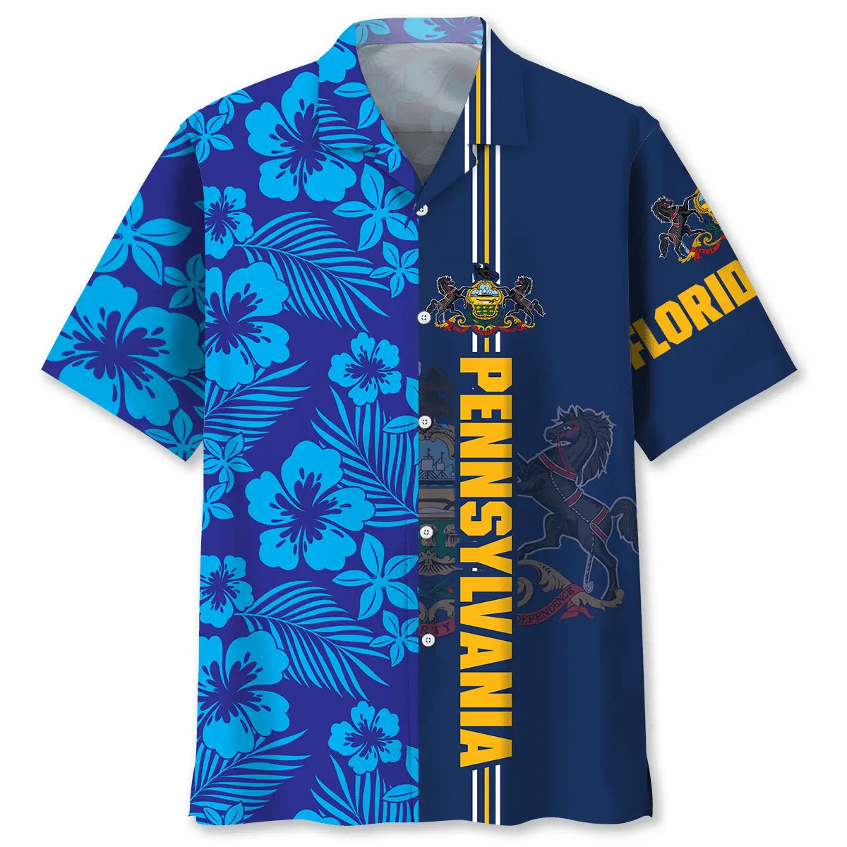 Pennsylvania Heritage Hawaiian Shirt For Resort Trips, Coastal Parties, And Warm Weather Style