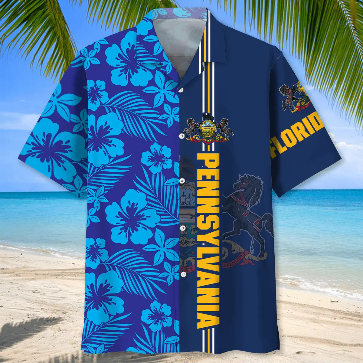 Pennsylvania Heritage Hawaiian Shirt For Resort Trips, Coastal Parties, And Warm Weather Style