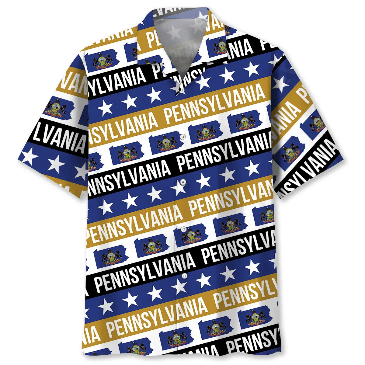 Pennsylvania Heritage Hawaiian Shirt For Summer Vacation, Beach Travel, And Casual Wear
