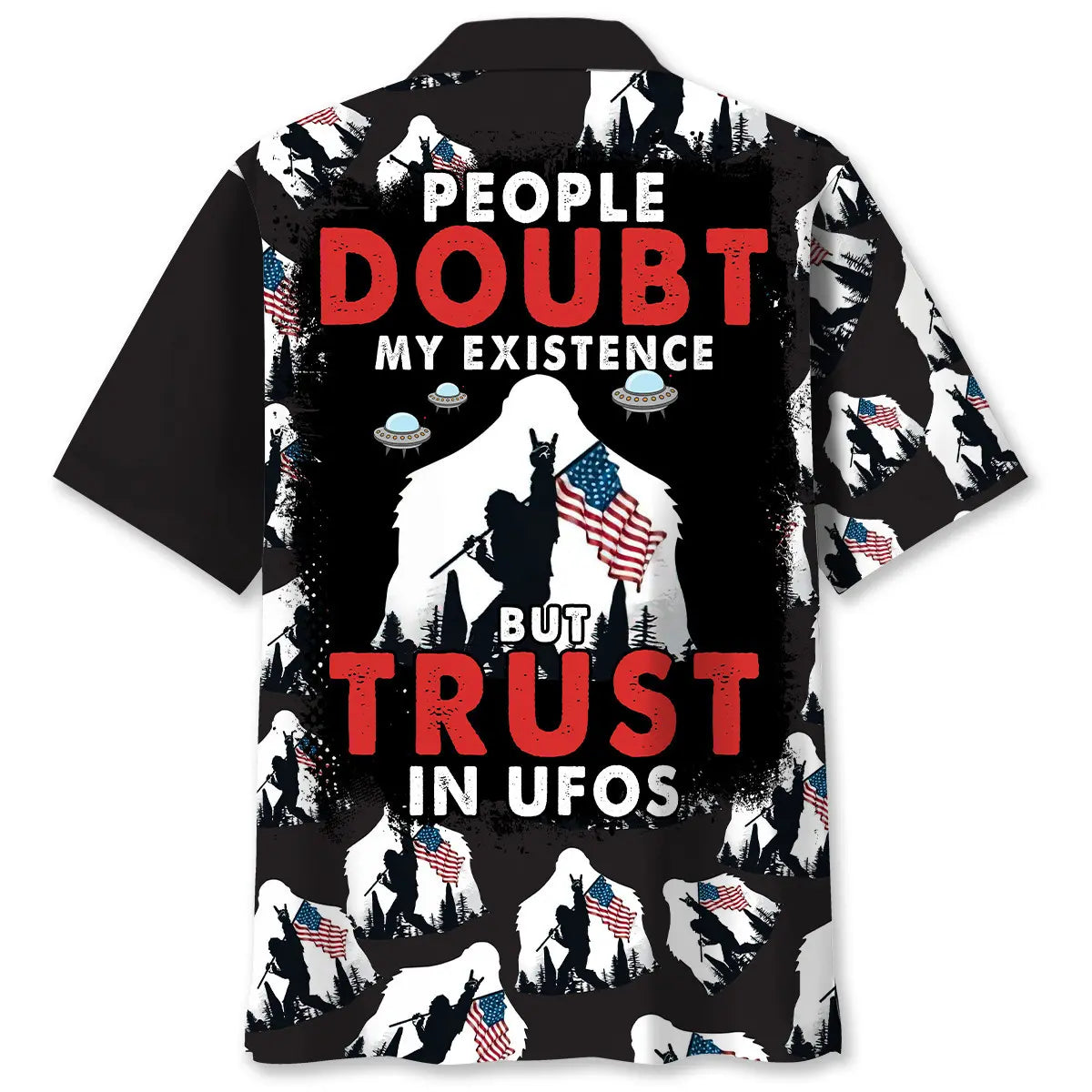 Doubt Existence Bigfoot Hawaiian Shirt For Island Vacations, Weekend Events, And Relaxed Everyday Outfits