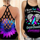 Teal Purple Veteran Wellness Support Hollow Tank Top For Awareness Gatherings And Daily Wear