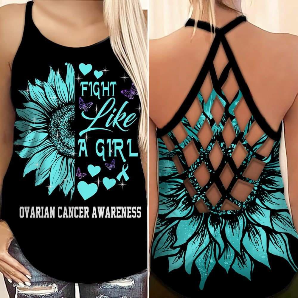 Ovarian Cancer Awareness Strength And Support Hollow Tank Top For Community Events And Positive Support