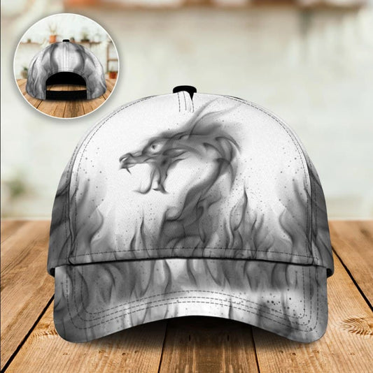 Dragon White Classic Cap For Everyday Wear Vacations And Seasonal Activities