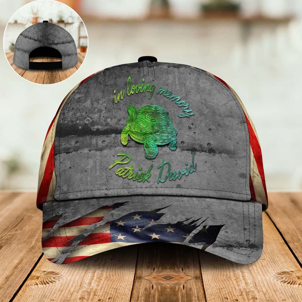 Turtle In Loving Memory Classic Cap For Festivals Travel Adventures And Casual Gift Giving