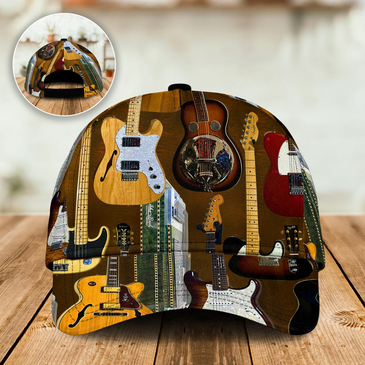Guitar Basic Vintage Classic Cap For Casual Styling Holiday Travel And Weekend Adventures