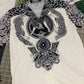 Black White Norse Warrior Blood Hawaiian Shirt Design View For Casual Summer Styling