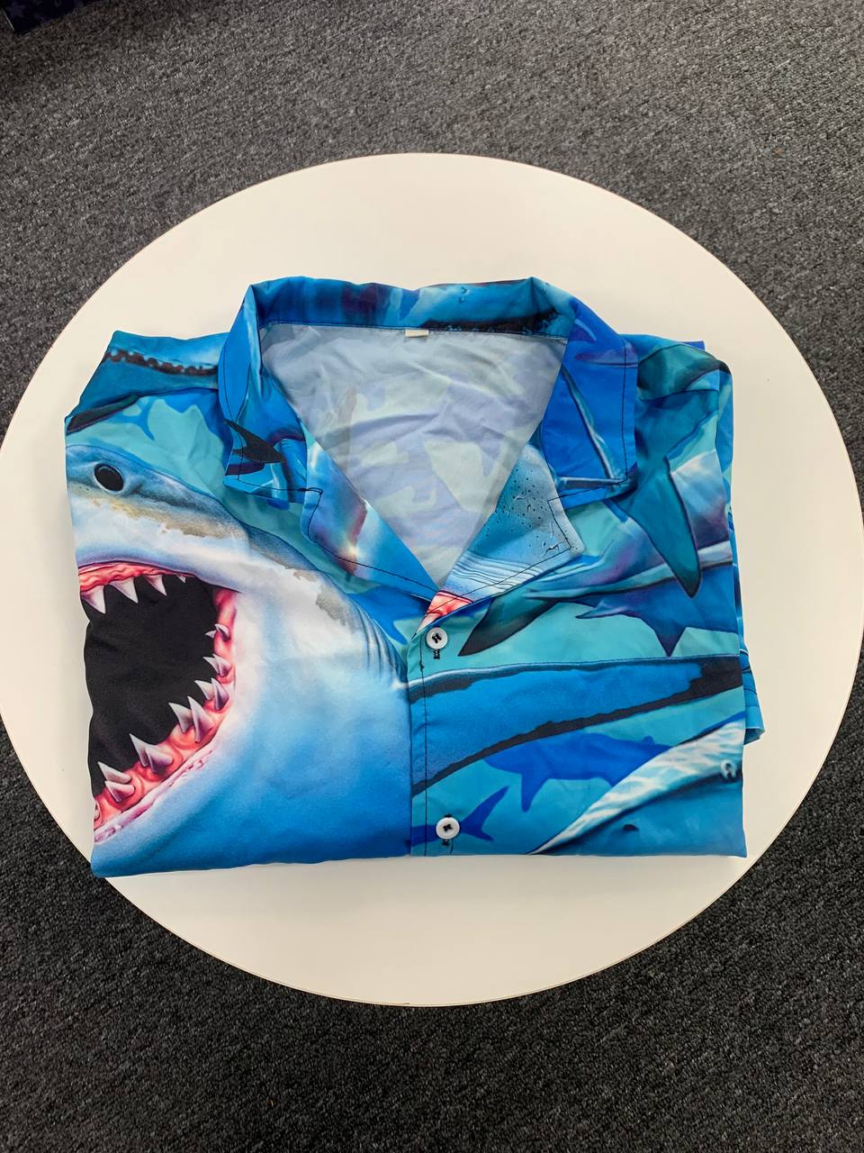 Shark Awesome Ocean Hawaiian Shirt Pattern Detail For Vacation Travel And Daily Wear