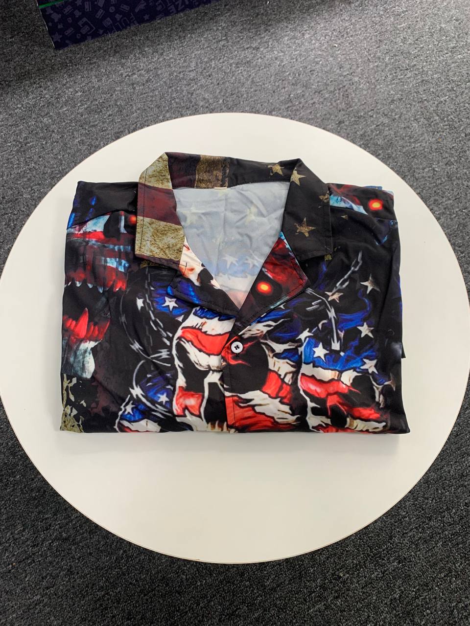 Skull American Pride Hawaiian Shirt Pattern View For Lightweight Everyday Style